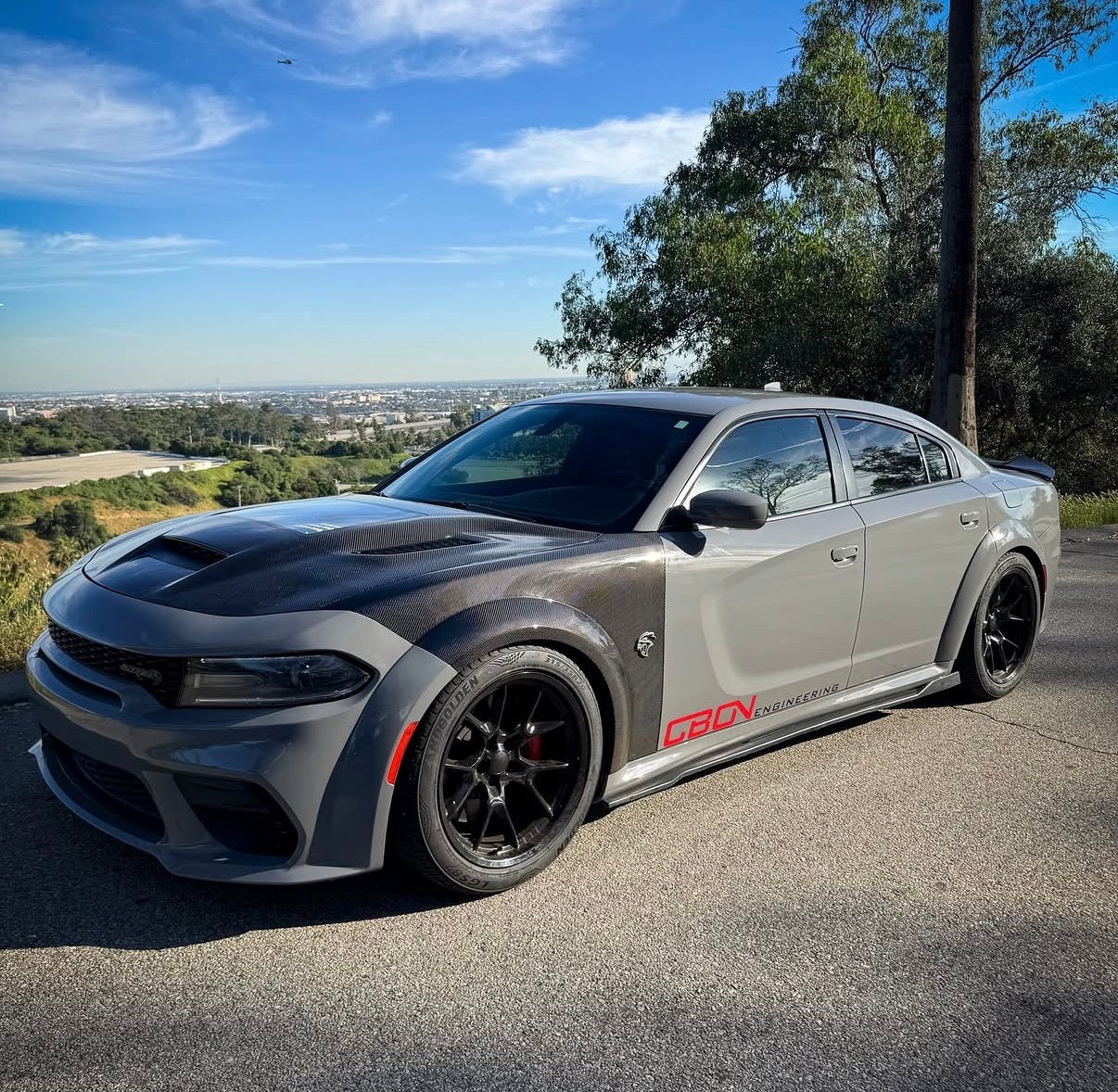 Dodge Charger Hellcat Style Carbon Fiber Hood