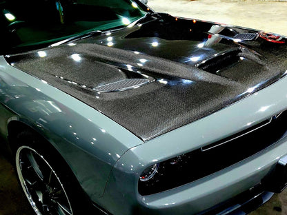 Dodge Challenger Hellcat Style Carbon Fiber Hood